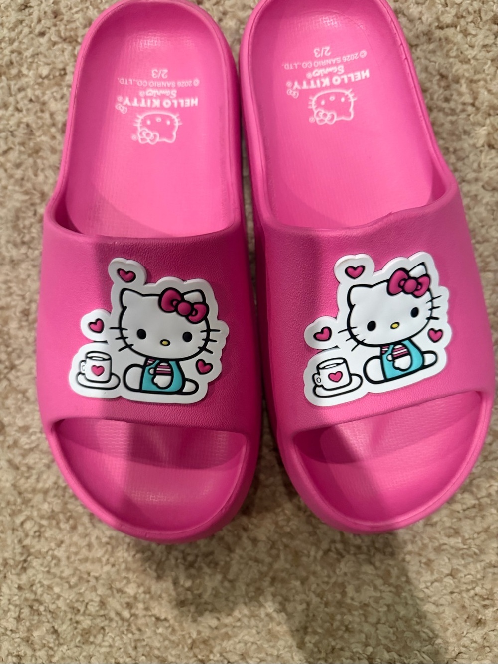 Hello Kitty Pink Kids Slide Sandals with Character Graphic